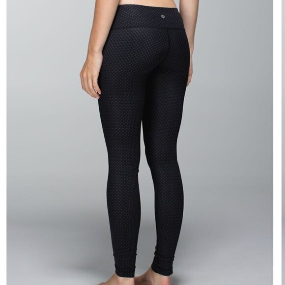 Lululemon Wunder Under Pant Legging Biggy Dot Printed Black Deep Coal size 6 - Picture 3 of 8